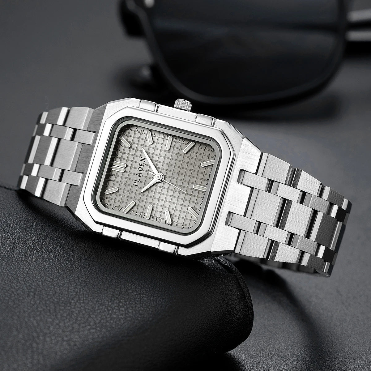 PLADEN NEW Rectangular Business Watches forMen 2025 Fashion Brand Quartz Stainless Steel Band Wristwatch Male Clock For Gift