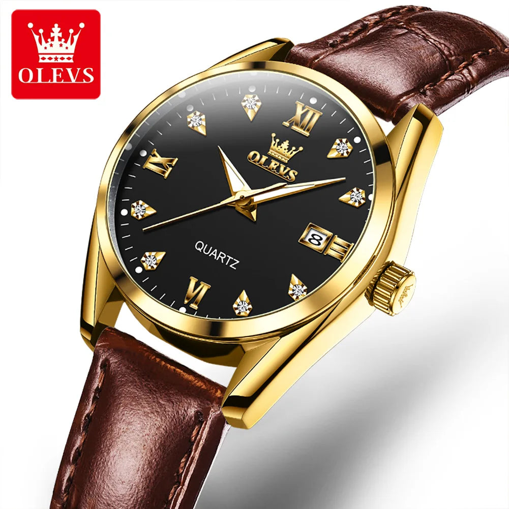 OLEVS 5522 Womens Watch Elegant Luxury Quartz Watch Scale Waterproof Luminous Automatic Date Ladies Belt Watch Gifts Original
