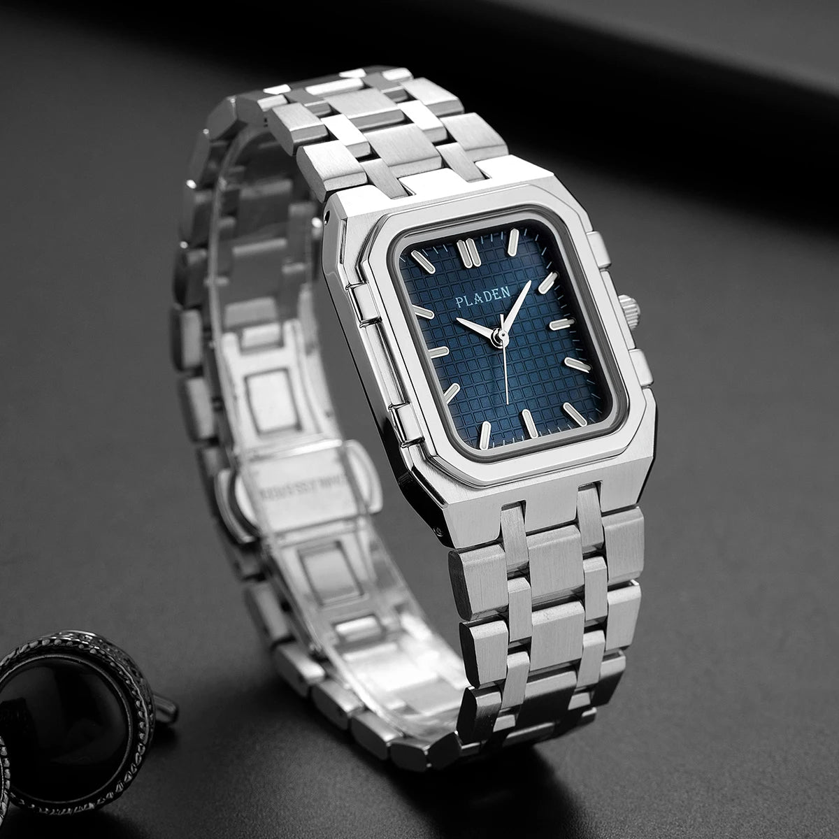 PLADEN NEW Rectangular Business Watches forMen 2025 Fashion Brand Quartz Stainless Steel Band Wristwatch Male Clock For Gift