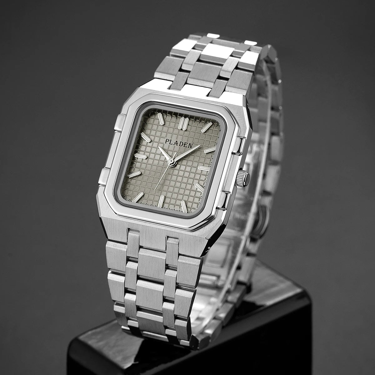 PLADEN NEW Rectangular Business Watches forMen 2025 Fashion Brand Quartz Stainless Steel Band Wristwatch Male Clock For Gift