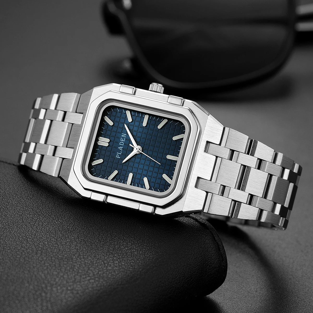 PLADEN NEW Rectangular Business Watches forMen 2025 Fashion Brand Quartz Stainless Steel Band Wristwatch Male Clock For Gift