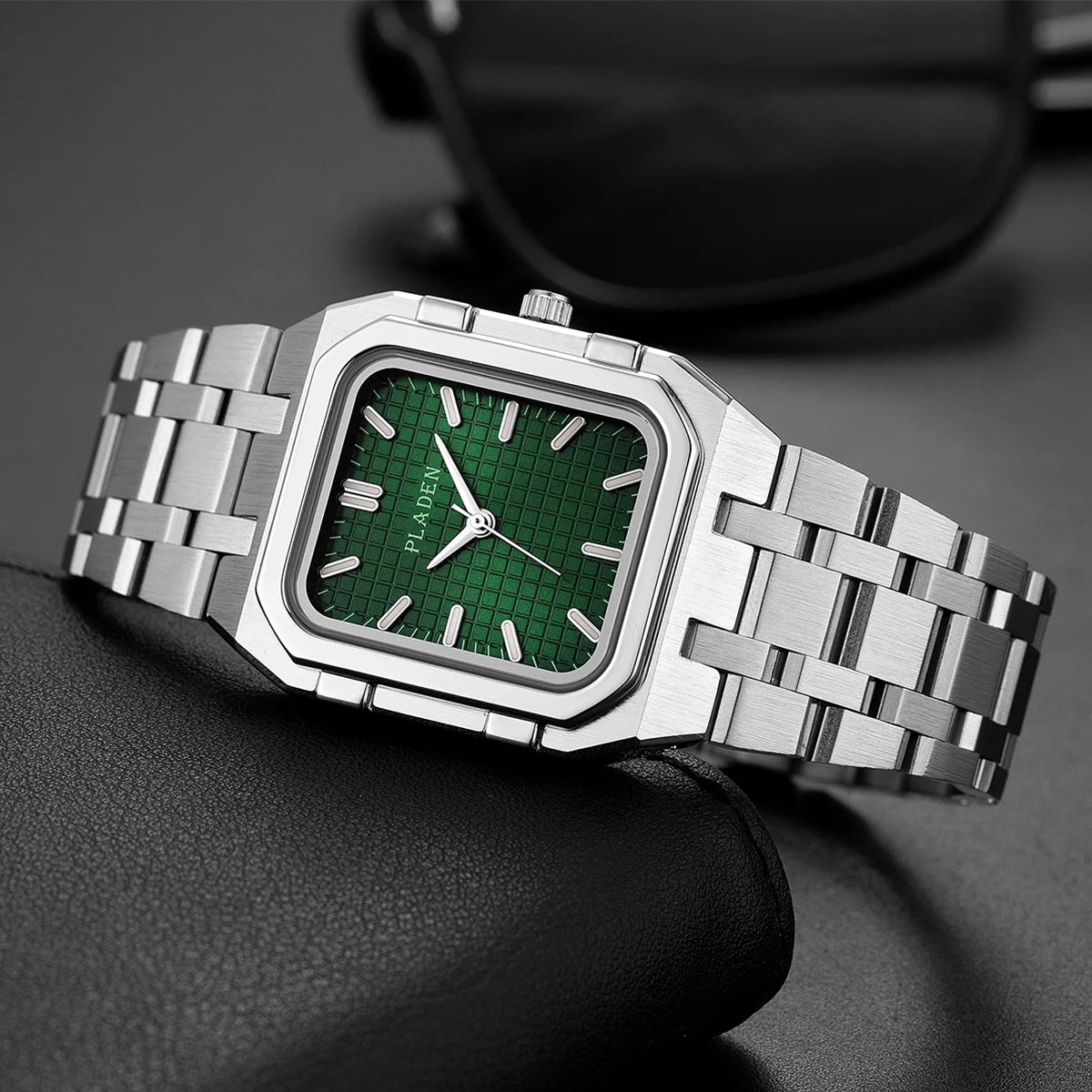 PLADEN NEW Rectangular Business Watches forMen 2025 Fashion Brand Quartz Stainless Steel Band Wristwatch Male Clock For Gift