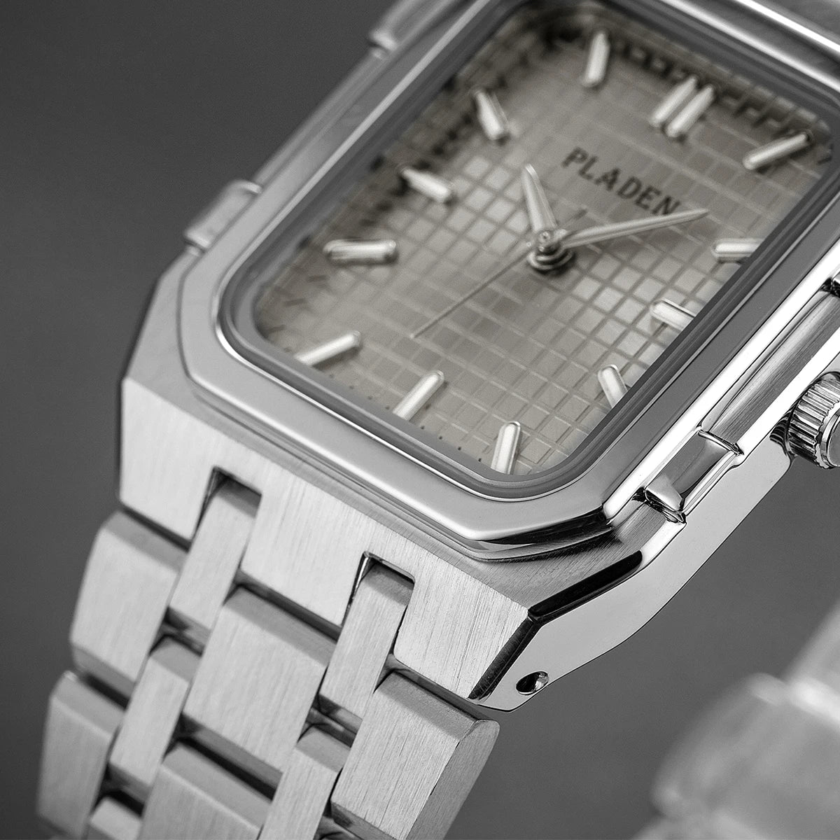 PLADEN NEW Rectangular Business Watches forMen 2025 Fashion Brand Quartz Stainless Steel Band Wristwatch Male Clock For Gift